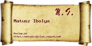 Matusz Ibolya névjegykártya